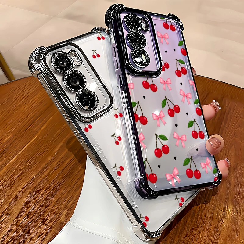 Fruit Cherry Print Phone Case For Tecno Spark 10 Pro 20C 50 GO 1 2 3 Slim Pop 8 9 Dustproof Slim Lightweight Silicone Cases Etui