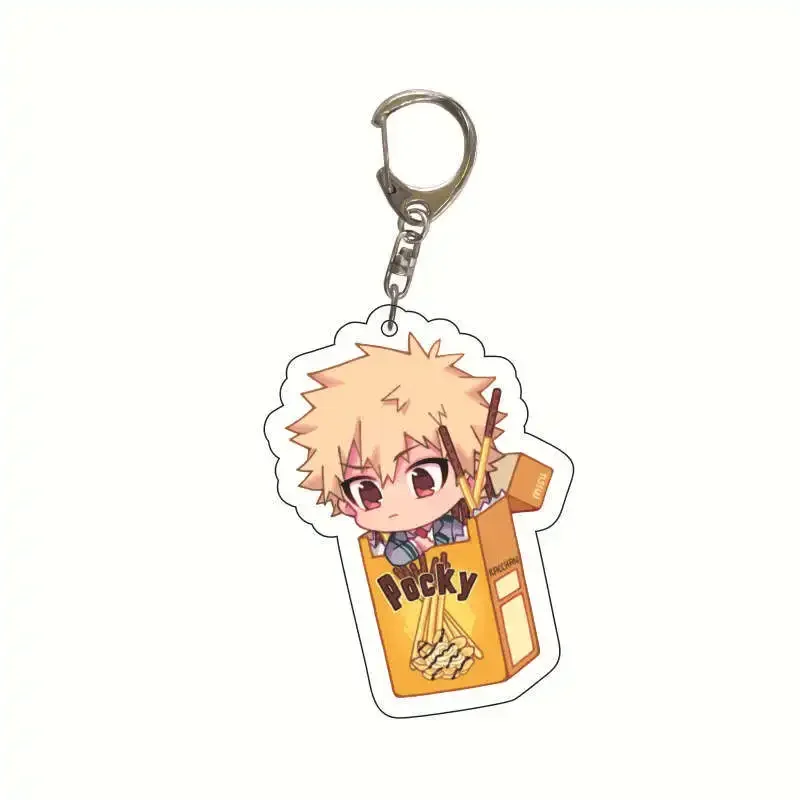 All Might Deku Bakugo Popular Anime Secondary Peripheral Q Version Cute Acrylic Keychain Backpack Pendant Keychain Collection