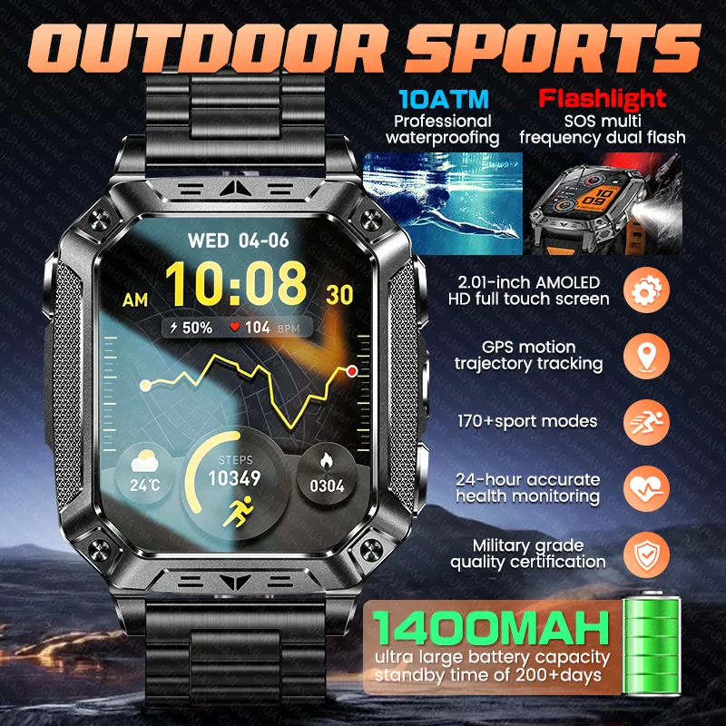 New Men Outdoor Sports Smart Watch 2.01
