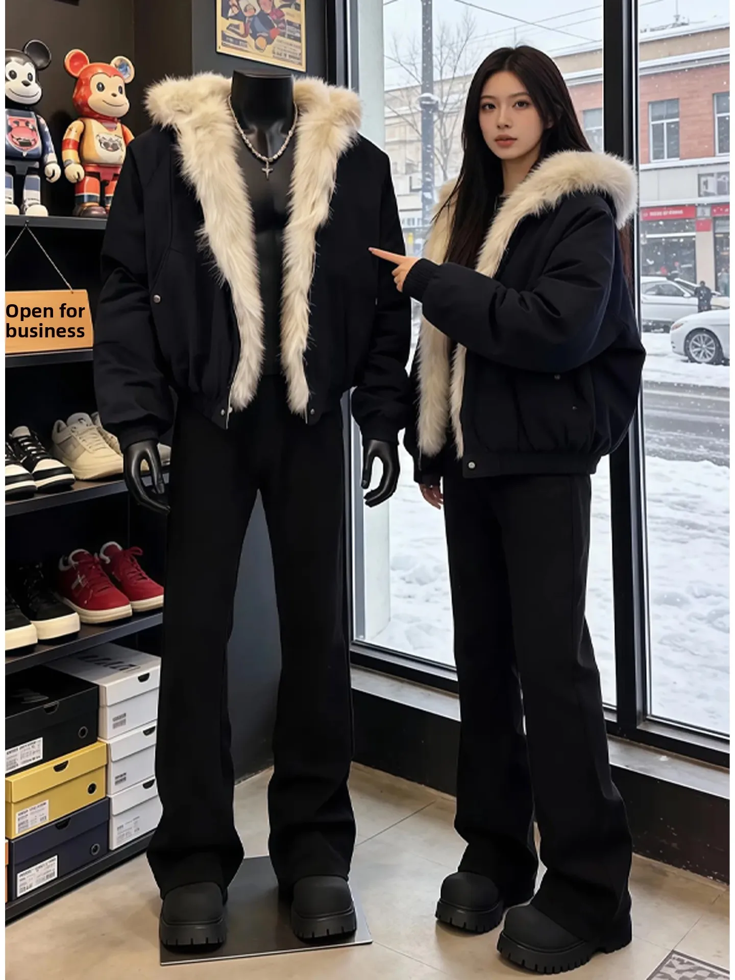 

Мужская теплая верхняя одежда из хлопка Thiened Jaet, зимняя теплая верхняя одежда с капюшоном и застежкой-молнией, подставка, подходит для Long Sve Youth Faion Bla Cotton...