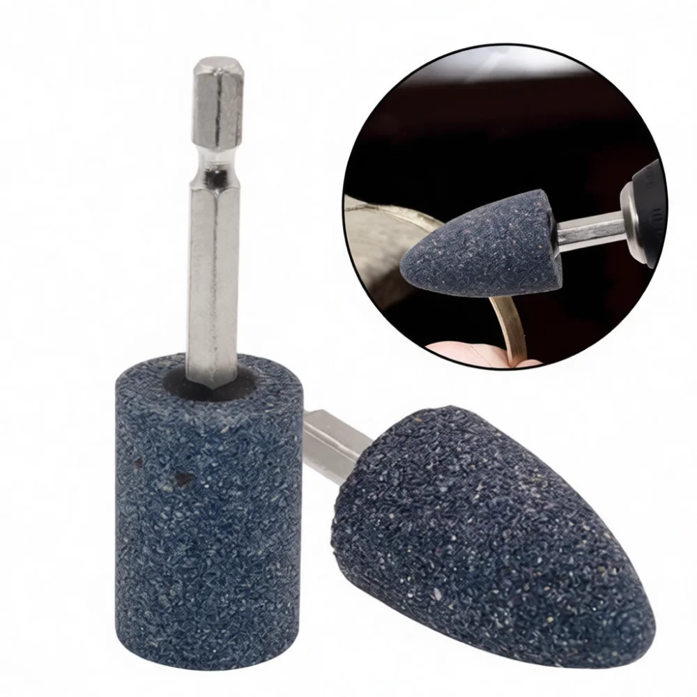 Brown Fused Alumina Grinding Head Hex Shank Abrasive Point Cylindrical Conical Tool Bit For Jigong Electric Drill Polishing