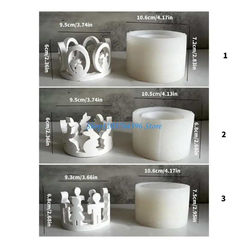 أرنب مصباح قالب من السيليكون Tealight شمعة ظلال قوالب الجبس زخرفة قوالب سيليكون الملمس لحلية صنع اليد