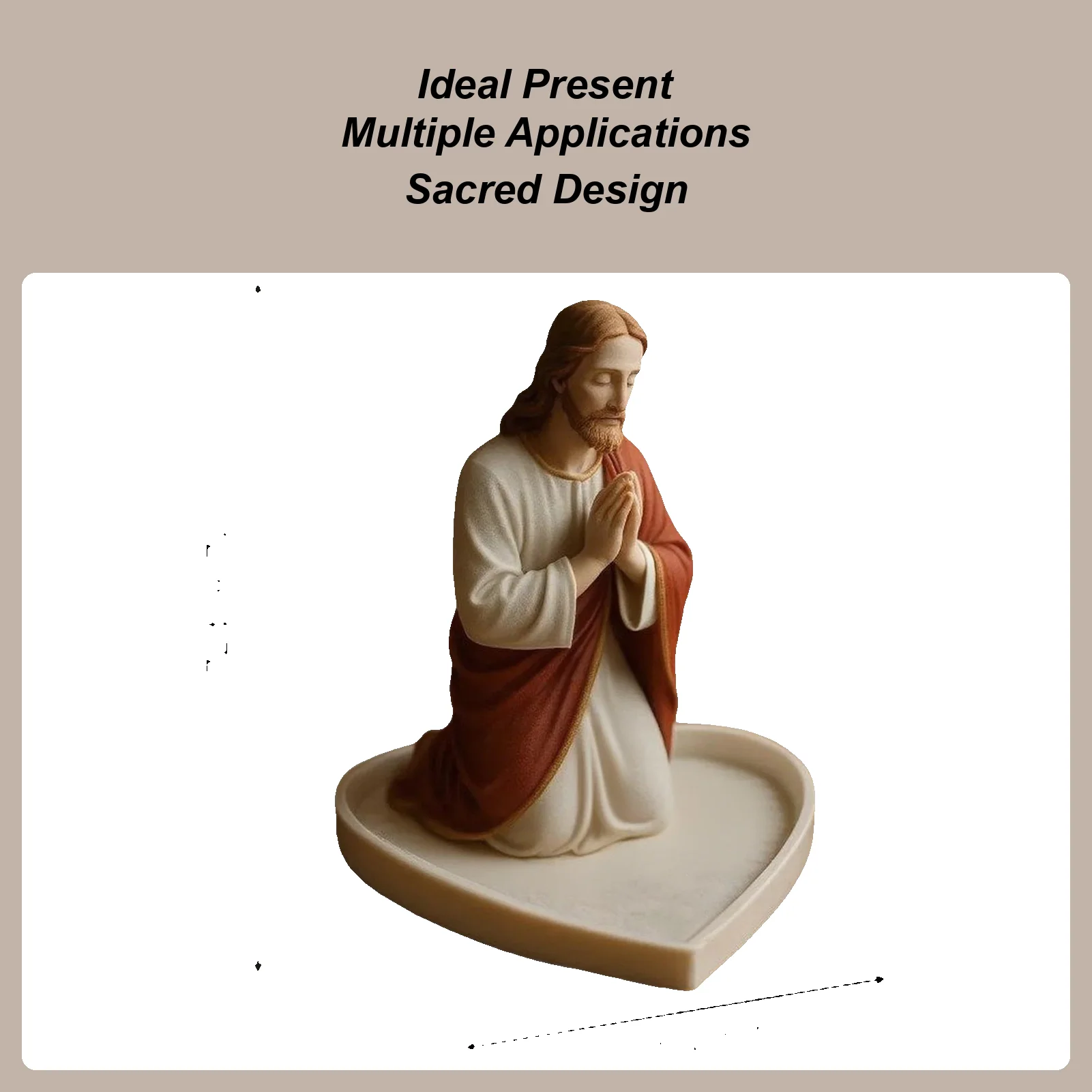 Rosary Holder for Desktop Bookshelf Rosary Holder Display Stand for Prayer Beads Vintage Catholic Nightstand Study Home Living