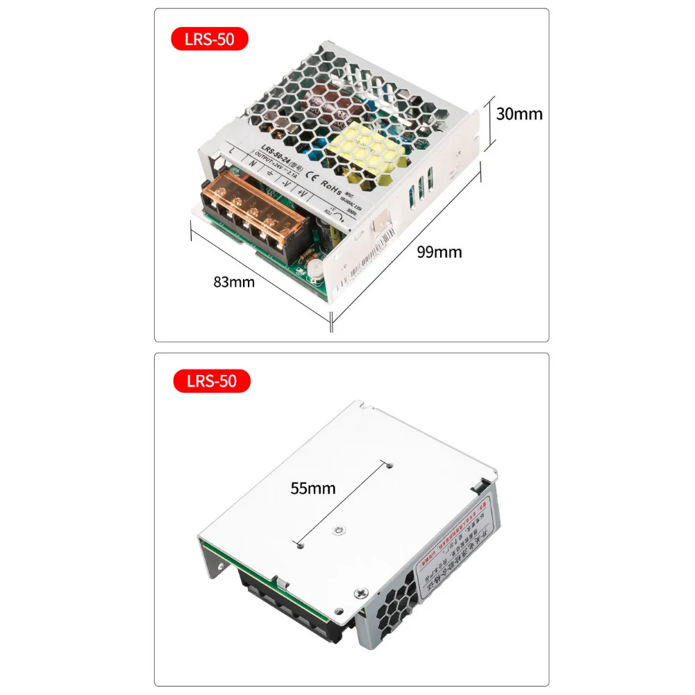 LRS-50W Switching Power Supply AC To DC 100-240VAC 12V 4.2A / 24V 2.1A Transformer Power Adapter Converters