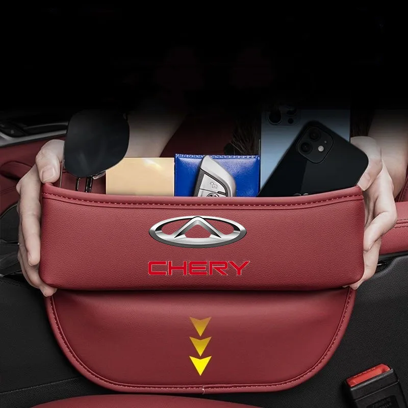 For CHERY Tiggo 7 Pro 8 4 5 3 2 T11 5X QQ IQ Fulwin  Leather Car Seat Gap Crevice Slot Storage Box Organizer Auto Accessories