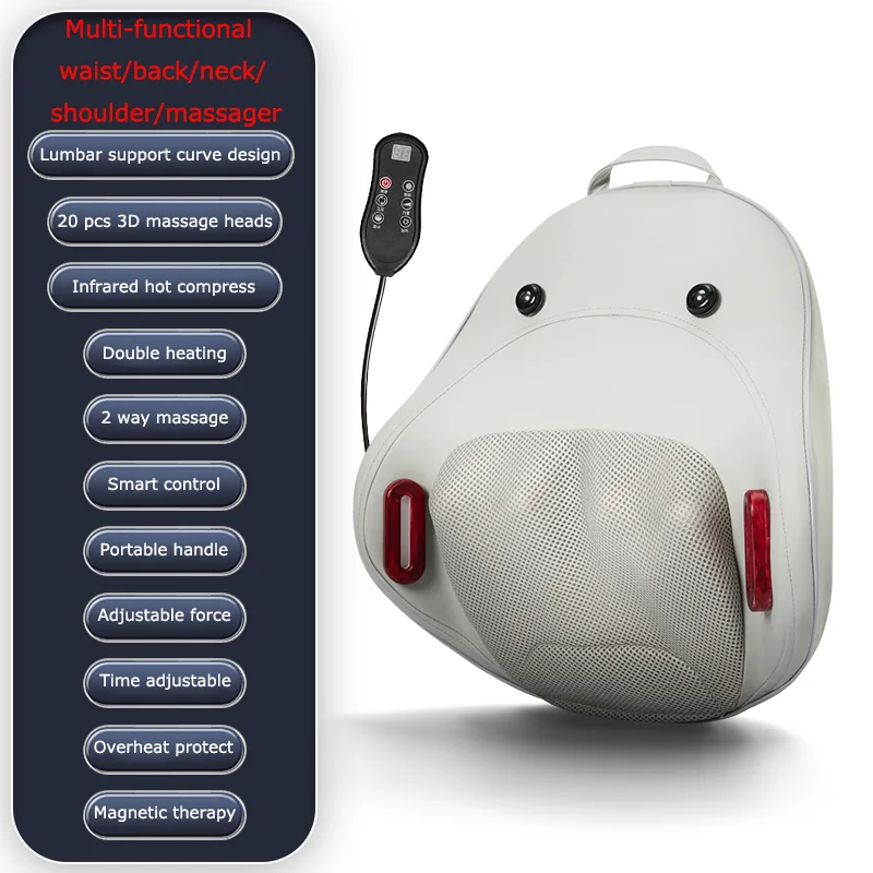 

Smart Library Muti-functional Electronic Kneading Back Neck Massager Vibrating Waist Massager Shiatsu Intelligent Massage Pillow