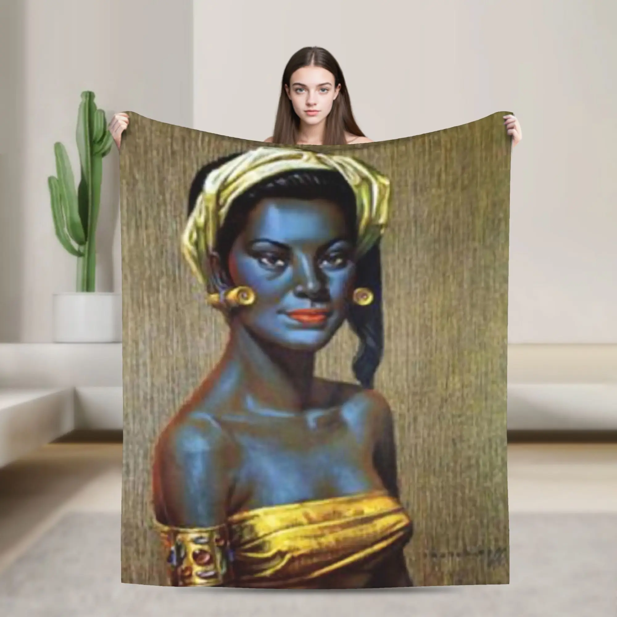 Cozy Miss Wong Vladimir Tretchikoff  Blanket Merch Sofa Decorative  Throws And Blankets Ultra-Soft Coral Fleece Plush for Car