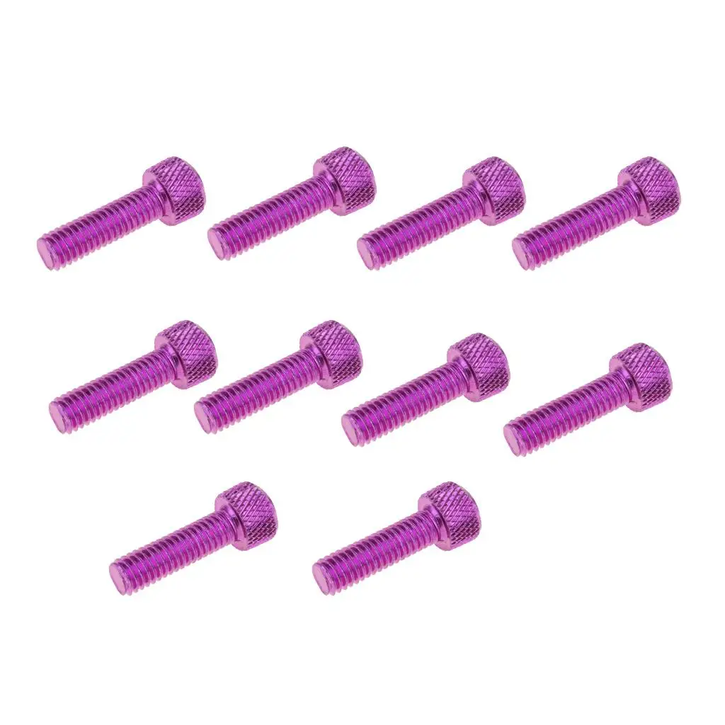 10pcs Hex Socket Head Screw Bolt Aluminum Purple M6 x 20mm