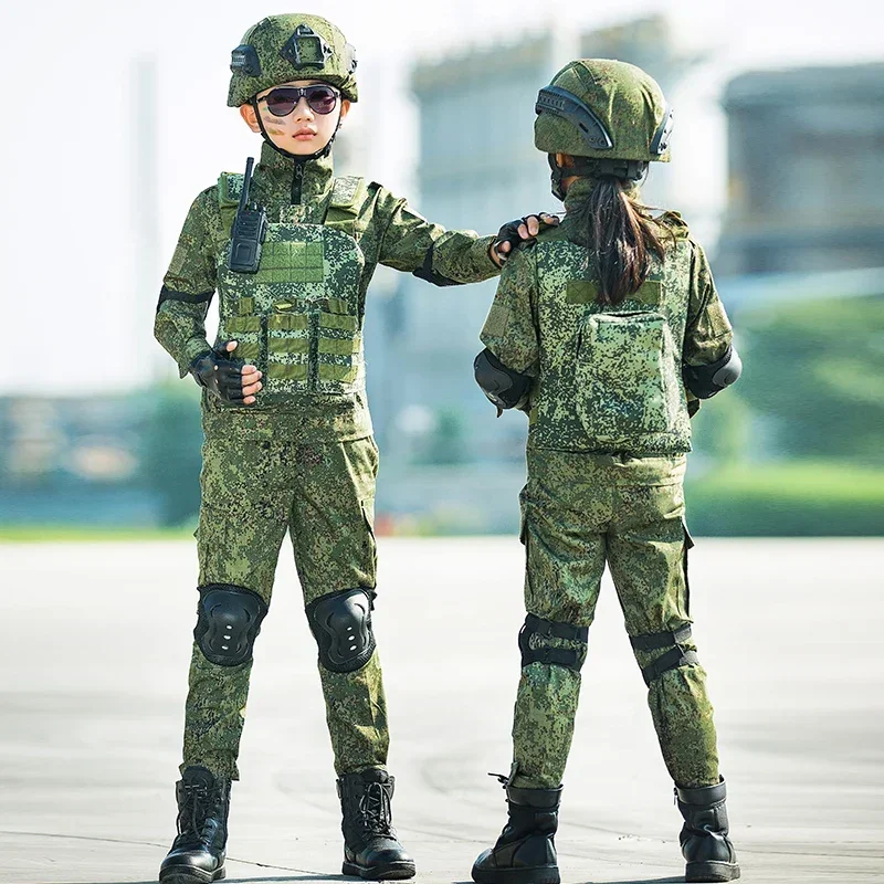 Men's and women's camouflage uniforms for outdoor expansion training, elementary school students' training suit set