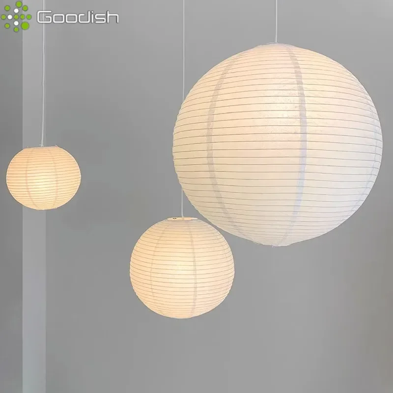 

Японская бумага ваби-саби в форме круглых шариков, светодиодный подвесной светильник, художественные лампы для гостиной, столовой, ресторана, домашний декор, люстры