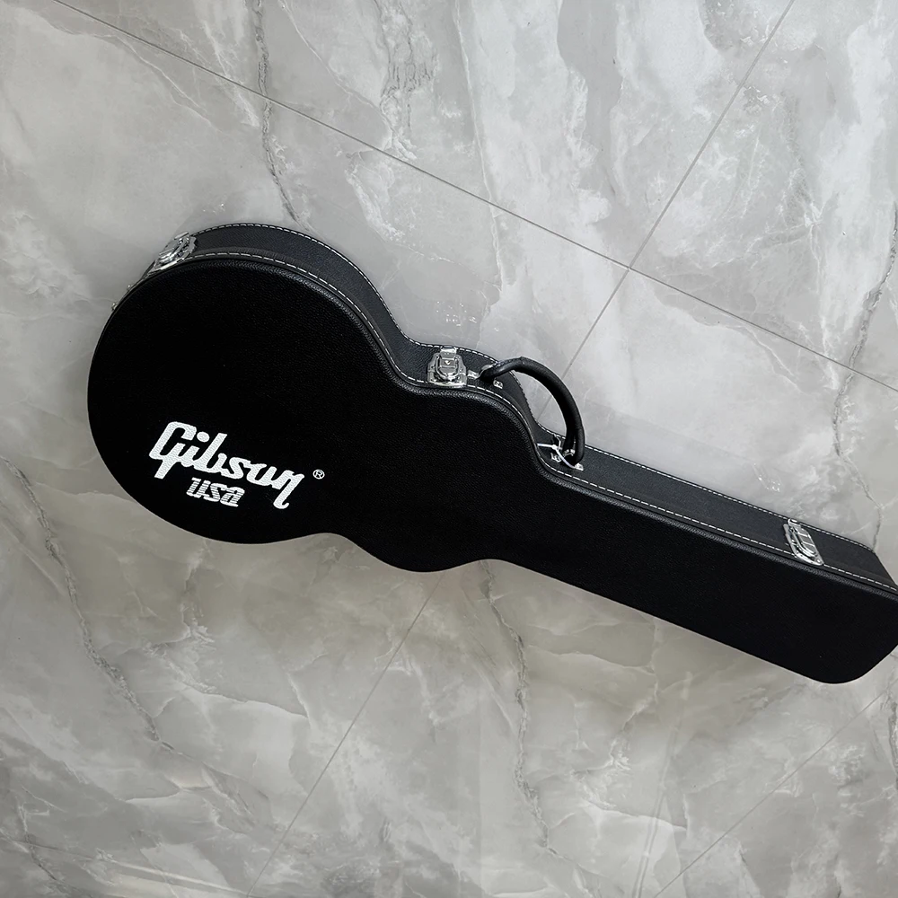 HOT!High quality guitar case for Les Paul/LP electric guitar, a black wood hard case,suitable for air transportation