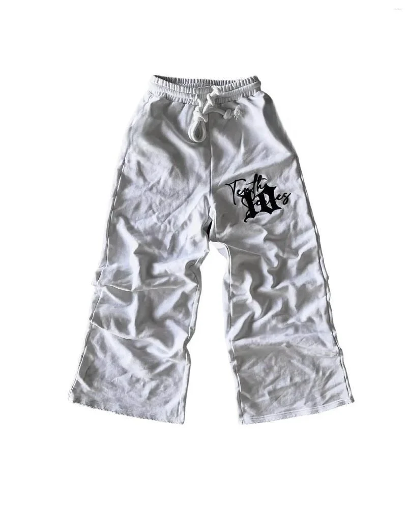 Unisex-Sport-Langhose, schnelltrocknend, für Damen und Herren, Vintage-Look mit Buchstabenmuster, lässige Hose, locker geschnitten, gerade Beinpartie, Streetwear, Trainingshose. – Detail 5
