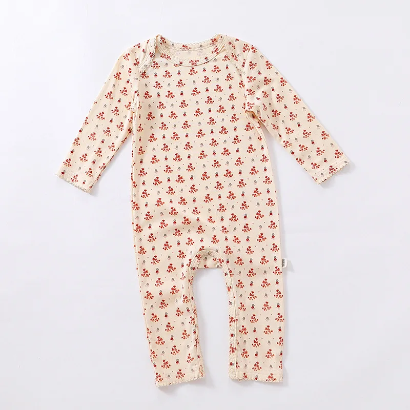 0-24M Newborn Kid Baby Girls Romper Autumn Winter Cotton Clothes Flower Print Jumpsuit Cute Sweet New Born Floral Outfit