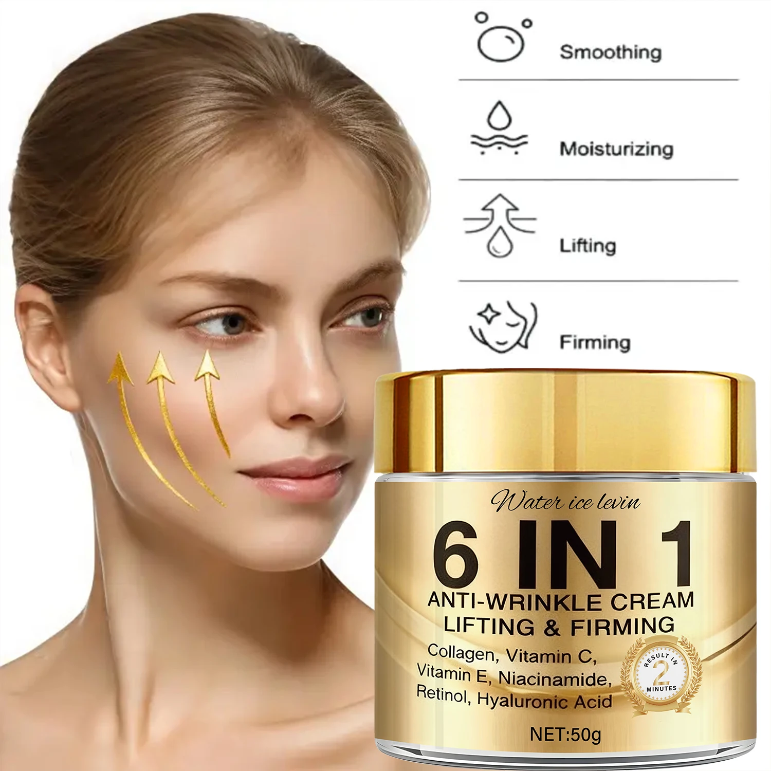 6 in 1 Cream with Collagen, Retinol & Hyaluronic Acid, Lifts, Firms & Nourishes for Softer, Confident Skin