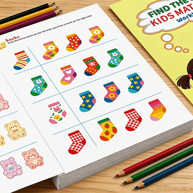 Find The Same Matching Workbook for Kids,Visual Search Puzzle Activity Book,Improve Observation Skills,Preschool Educational