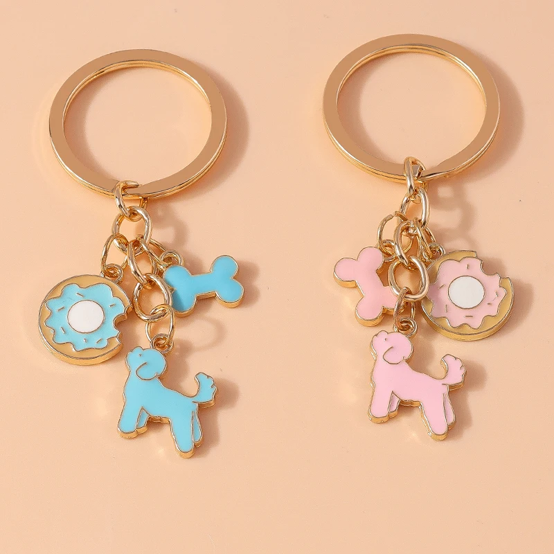 Cartoon Tier Hund Schlüssel bund Emaille Liebe Herz Charms Schlüssel ringe für Auto Schlüssel Souvenir Geschenke für Frauen Männer Handtasche Schlüssel anhänger – Detail 12