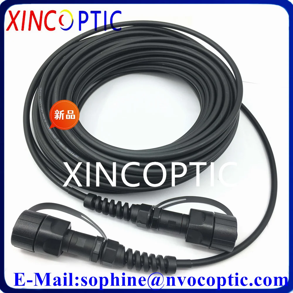 12Core 6.0mm 50M ODVA-MPOAPC Female/ODVA Male-LC/ST/FC/SC Black TPU Cable Fiber Optic Patch Cord Connector Compatible With TE