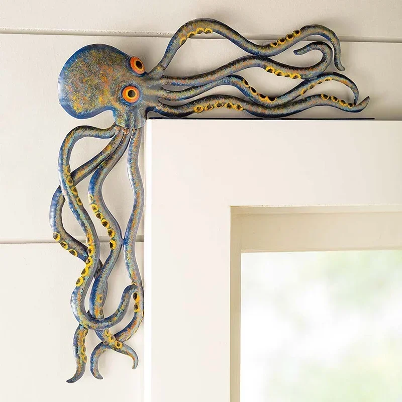 Creative Elephant Octopus Resin Sculpture Animal Figurine Tabletop Ornament for Living Room Office Home Decor Collectible Gift