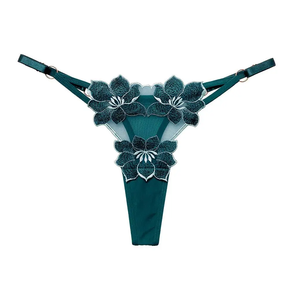 

Breathable Temptation Thin Belt For Girls Transparent Embroidery Korean Underwear T Back Thongs String Briefs Women Panties