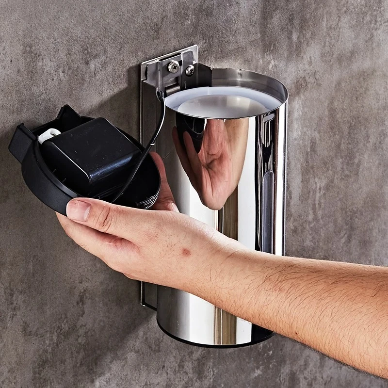 Touchless Sensor Soap Dispenser Stainless Steel Auto Liquid Hand Soap Bottle Bathroom Lotion Container Hotel Bathroom Fixture