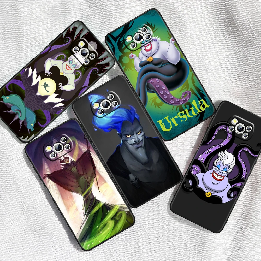 Maleficent Usula Disney For Xiaomi Mi Poco F5 F4 F3 X6 X5 X4 X3 M6 M5 M5S M4 M3 C65 Pro GT NFC 5G Black Soft Phone Case