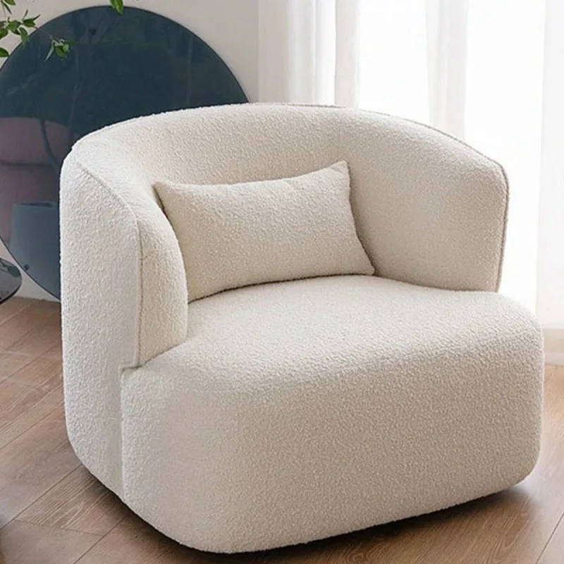 Light luxury sofa chair, coffee shop hotel single sofa, sales department sofa lamb wool rotating negotiation