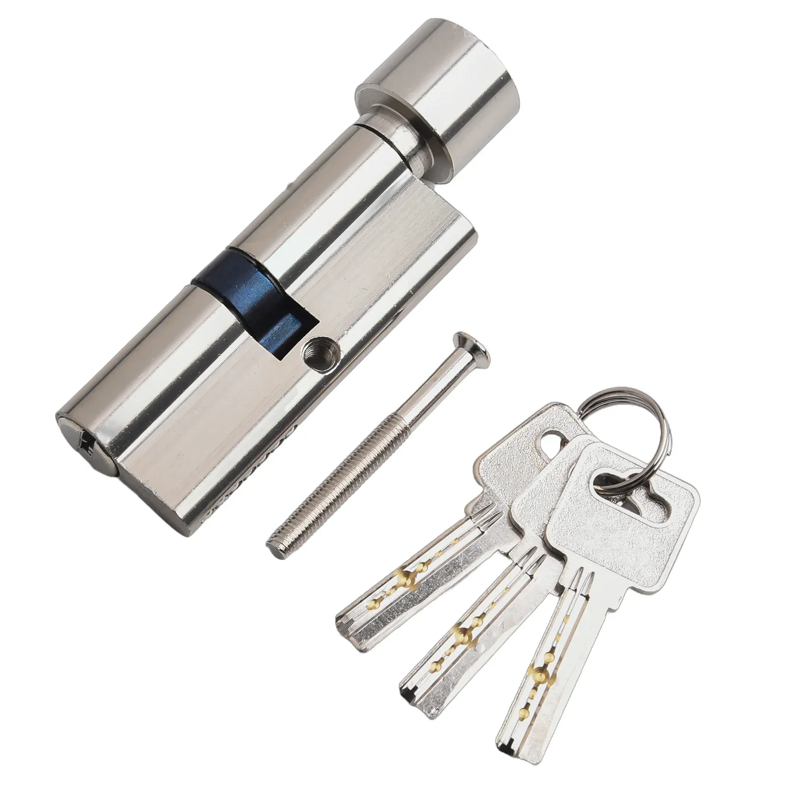 Door Locks Cylinder Thumb Turn Cylinder Lock Anti Pick With 3 Keys 1 Screw Keys Aluminum Alloy Home Hardware Lock Accessories