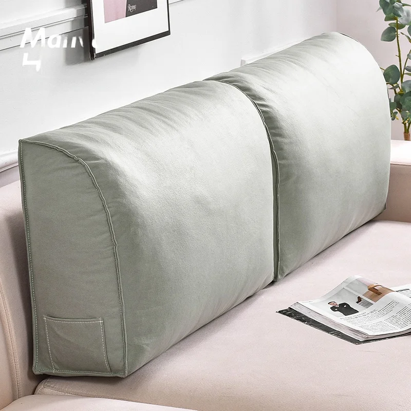

Nordic Style Combination Sofa Cushion High Curved Backrest Soft Plush No-Wash Technology Fabric Bedroom Cushion Pillow