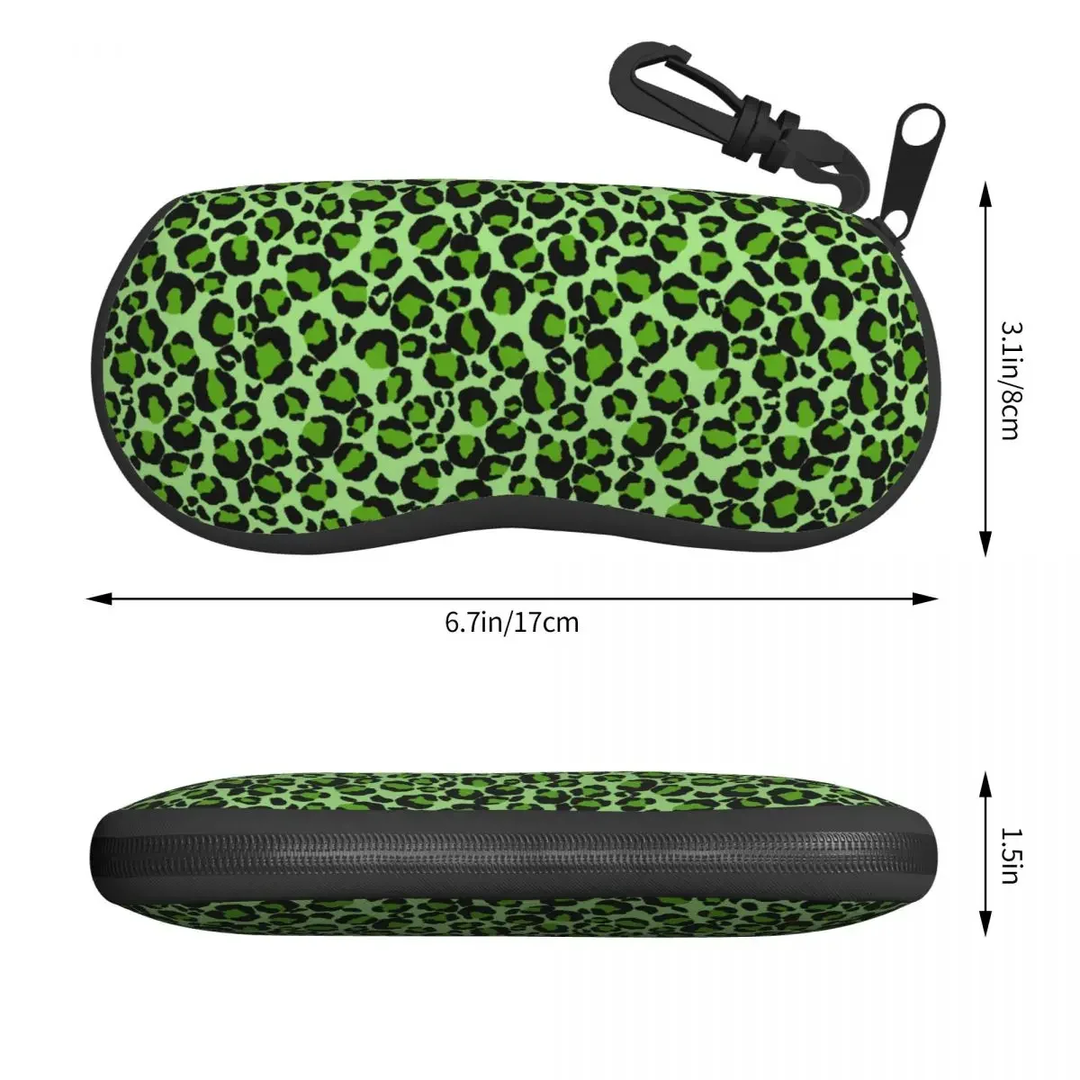 Custom Green Leopard Cheetah Skin Printed Shell Glasses Case Unisex Cool Animal Eyeglasses Case Sunglasses Protector Box