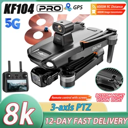 Nuovo KF104 Max EIS Drone professionale 8K 3-axis Head evitamento ostacoli 6km UAV con fotocamera pieghevole RC Quadcopter fpv Drone Toys