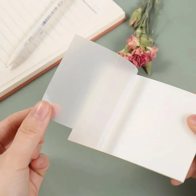250 Sheets PET Transparent Notes Stickers Waterproof Posted Paper Fluorescence Notepad School Stationery Office Supplies Kawai