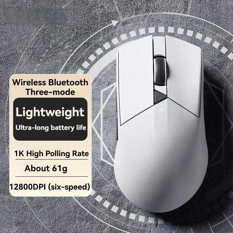

Легкая трехрежимная киберспортивная мышь 2,4G/Bluetooth/проводная связь 12800 точек на дюйм, частота заката 1K, большой размер, программируемая макросов для игрового офиса