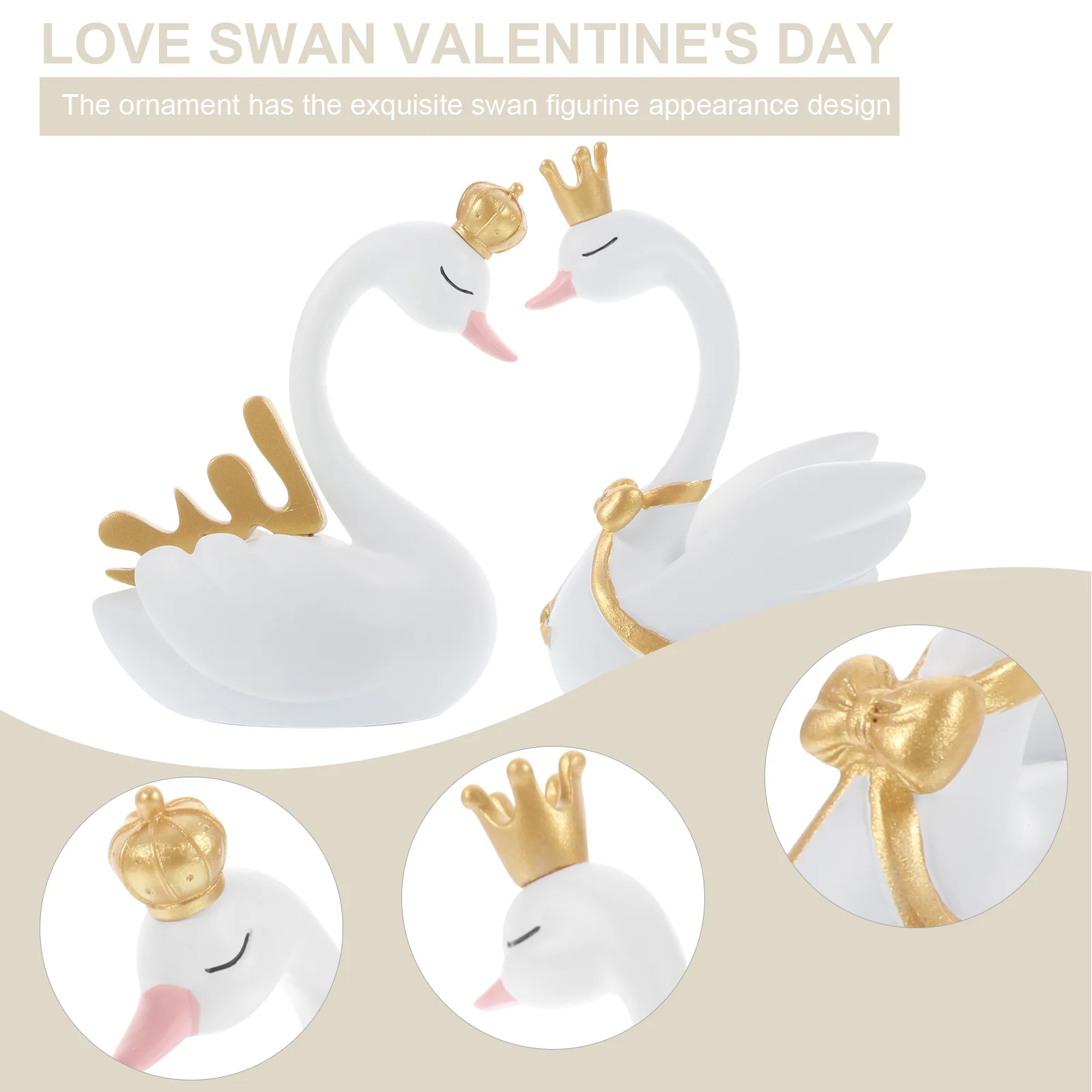 

Swan Shaped Figurine Elegant Decor Small Table Ornaments Resin Craft Statues Swans Home
