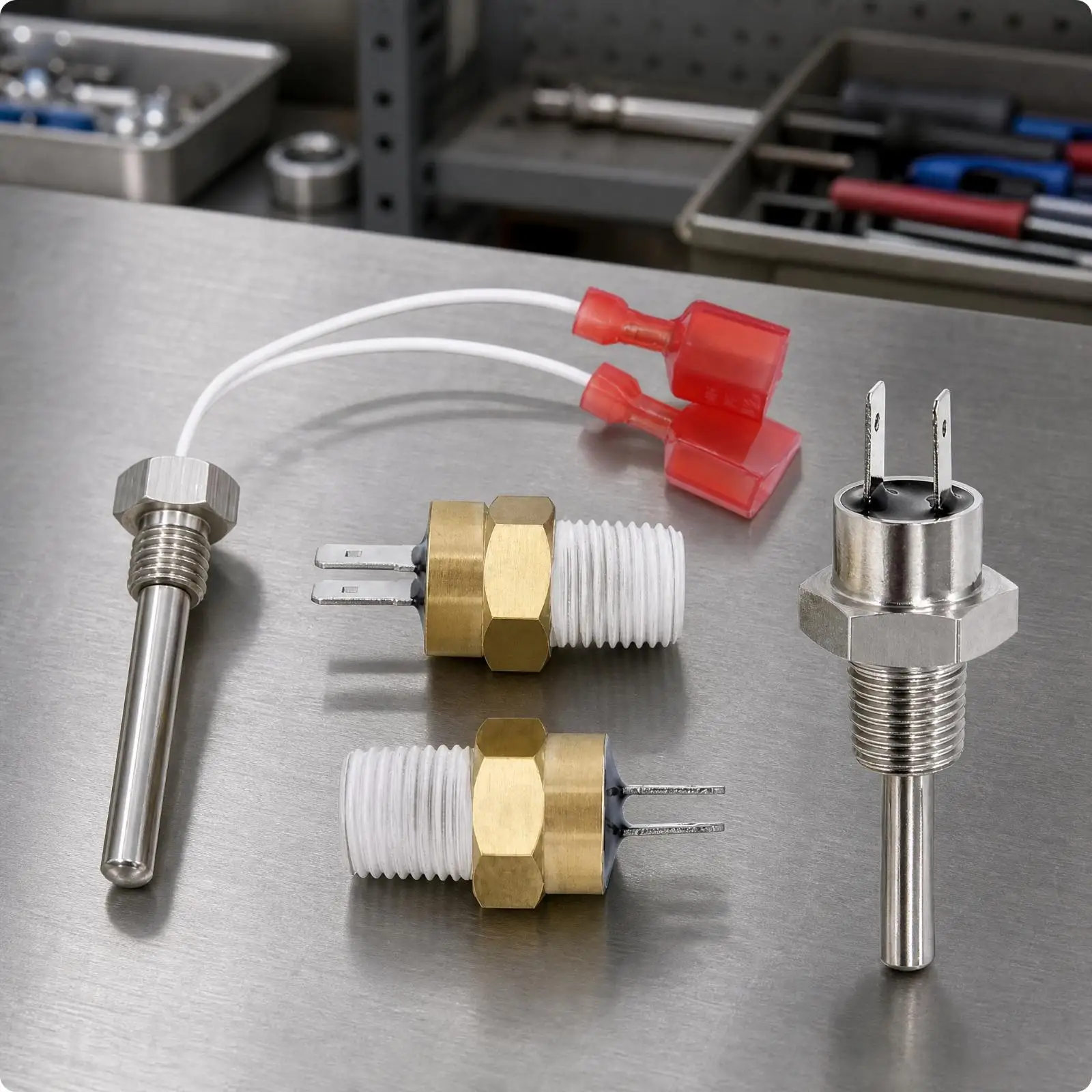 Pentair Style Pool Heater Temperature Sensor Metal Threaded for Overheat Protection and Repair