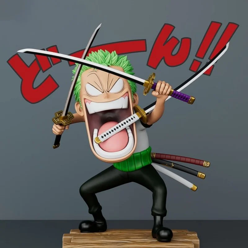 One Piece Figure 10cm Monkey D Luffy Figures Sanji Roronoa Zoro Action Figure Q Version The Hungry Trio  Pvc Model Toy Xmas Gift