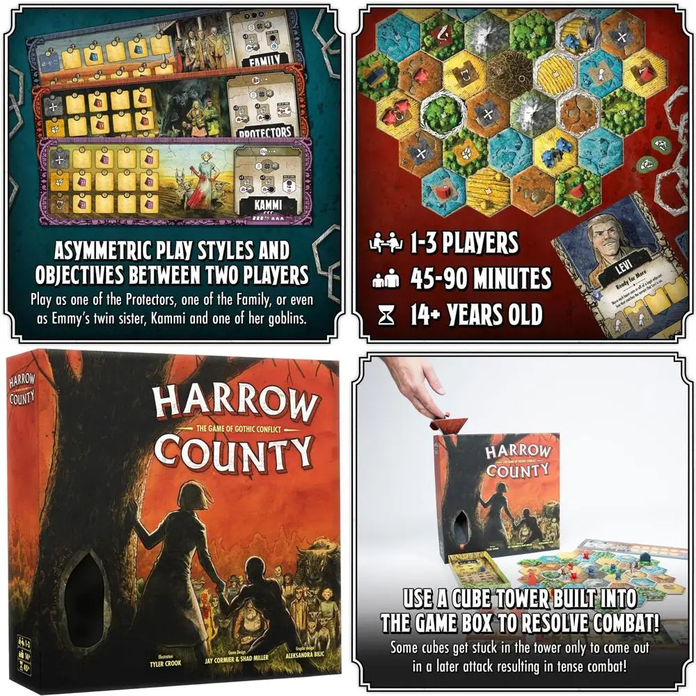 

Gothic Conflict Strategy Game: Harrow County | 1-3 Players, Solo Play | 14+ | Halloween-Themed Board Game by Off The Page Games