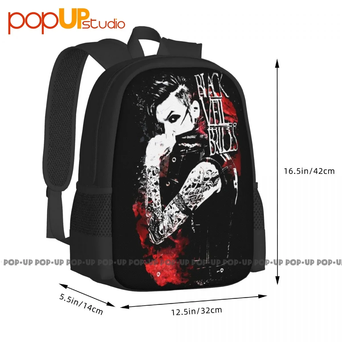 Portátil preto véu noivas banda mochila, mochila escolar de grande capacidade, eco friendly, P-25