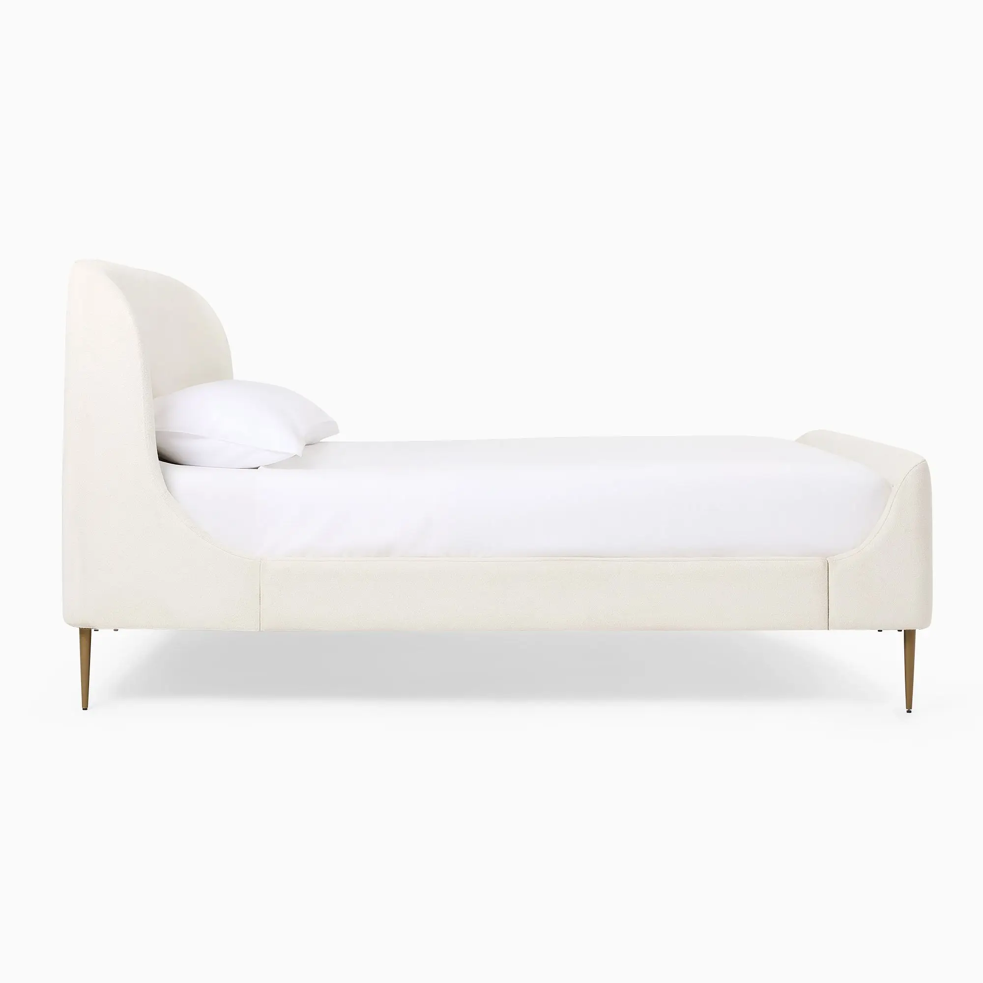 x−Modern Nodic Style Bed Upholstered Bedroom Furniture Gentle Wingback Sleigh Bed&