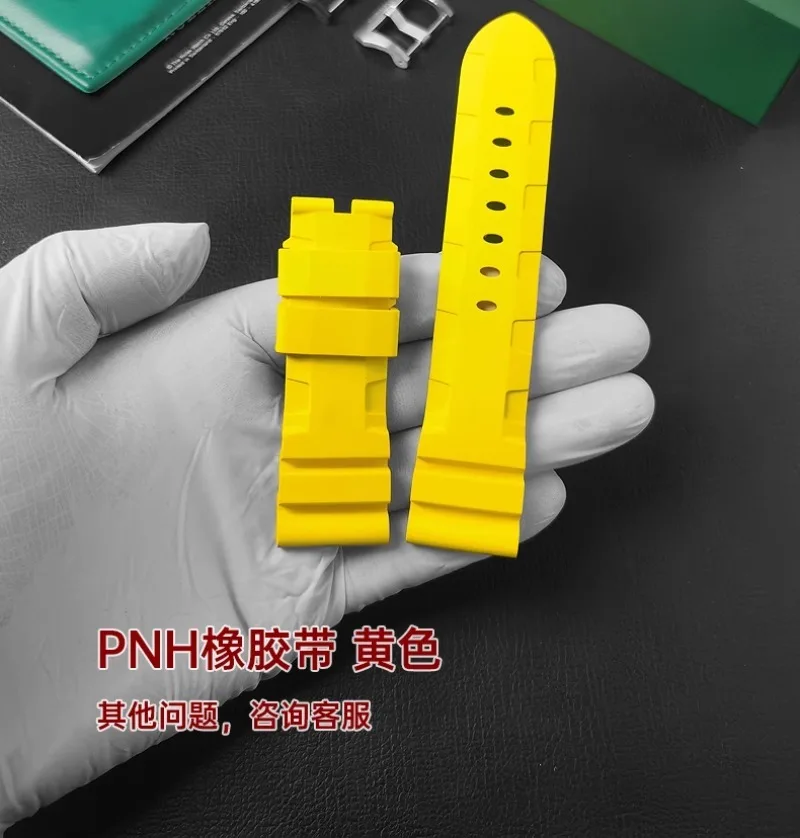 FUYIJIA Custom P-anerai S-UBMERSIBLE Original Watchbands 22MM×20MM 24MM×22MM 26MM×24MM Rubber Strap Steel Pin Buckle Wristband