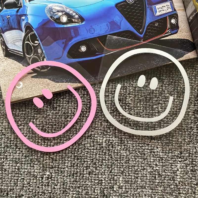 1pc Cute Smiling Face Sticker Trendy Fashion Individual Smiling Expression Car Sticker Very Suitable, for Cars, Suvs, Suitcases