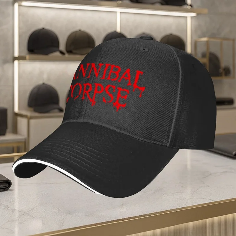 1 Men's Baseball Cap with Red Horror Print, Unisex, Must-Have for Dates, Eye-Catching Fashion Accessory, Simple and Stylish Soli