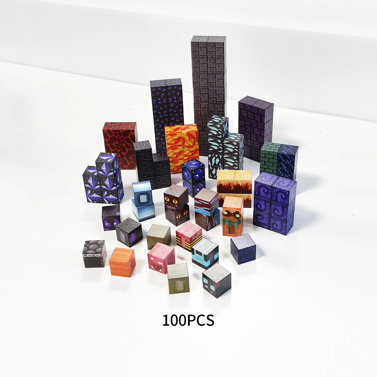 Construction Set Magnetic Building Blocks STEM Sensory Montessori Stacking Cubes  Cube Mine Set Toys Birthday Gift