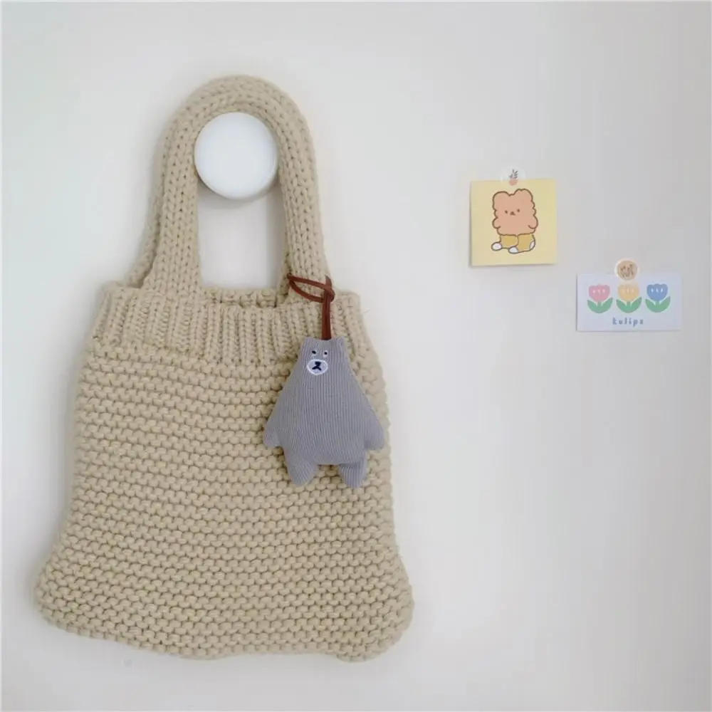 Soft White Bear Keychain Lovely INS Cartoon Keyring Anti Loss Multifunctional Bear Name Plate Hanger Couple Pendant