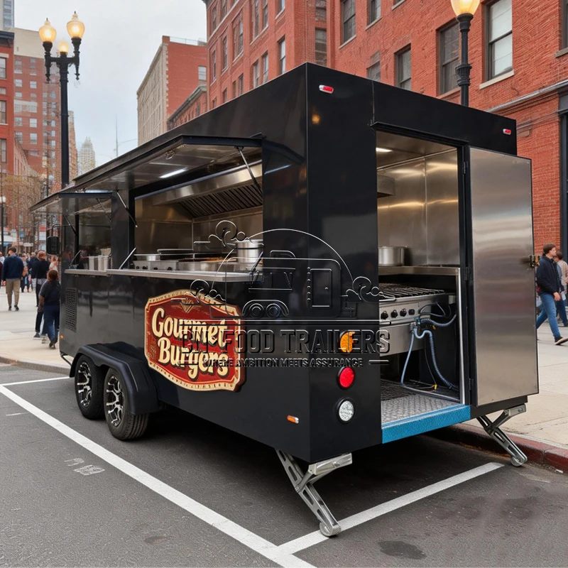 

CN Food Trailer Mobile Food Truck Fully Equipped with Drink Station and Serving Counter for Pizza and Burger Concession