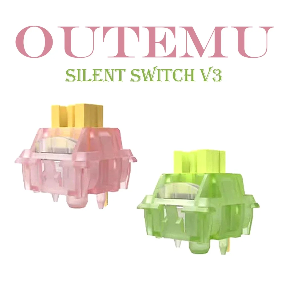 Outemu-interruptor silencioso Peach V3, Teclado mecánico lineal táctil, 5 pines, intercambio en caliente, PA66, POM prelumado