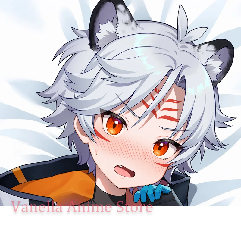 Dakimakura white tiger Shota Boy Anime Double-sided Print Body Pillow Cover Life-size Pillowcase Gifts