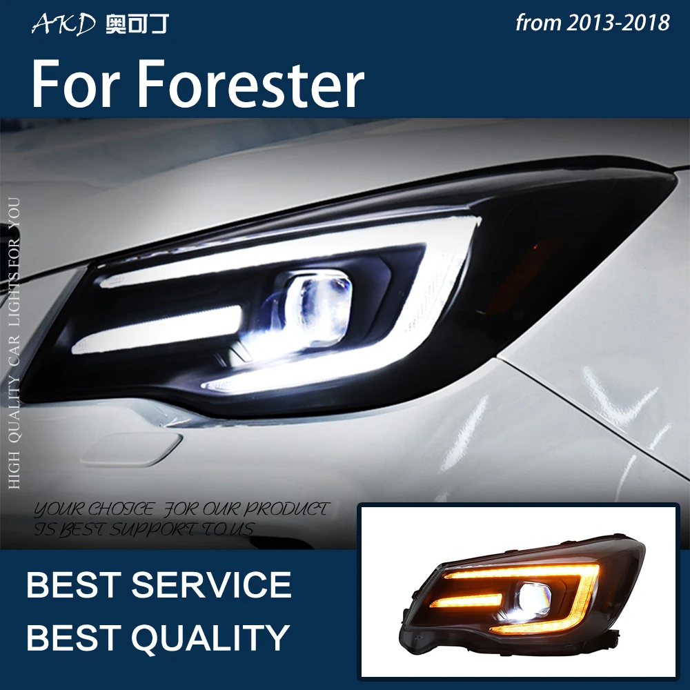 أضواء السيارة ل فورستر 2013-2018 LED مجموعة المصابيح الأمامية للسيارات ترقية مصباح ديناميكي العارض عدسة أدوات اكسسوارات تجميل