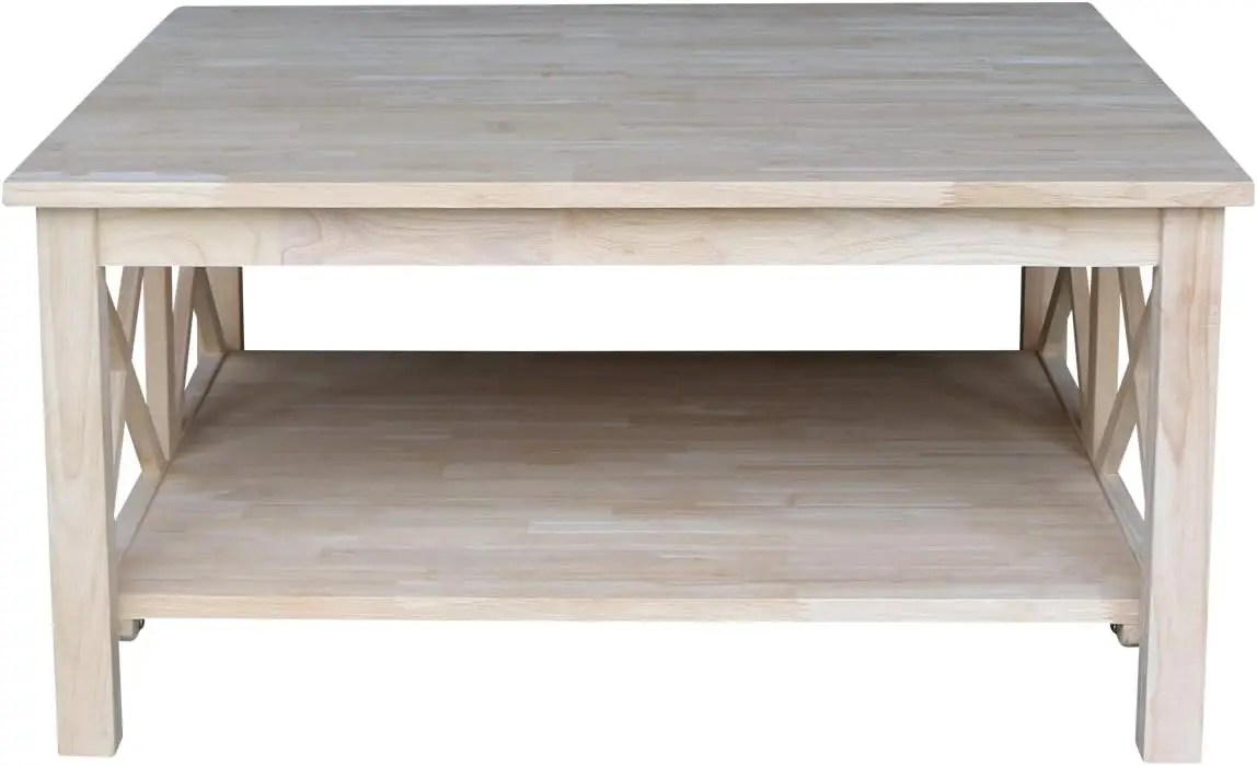 Mesa de centro quadrada Hampton International Concepts, inacabada