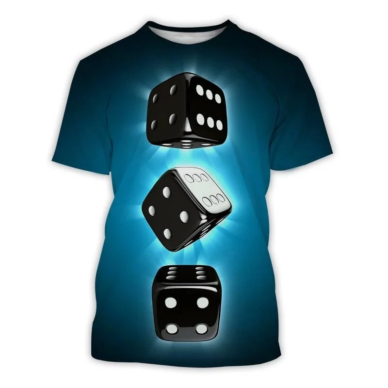 

Fashion Dice 3D Printed Men's T-Shirt Personalized Casual Street Short Sleeves Round Neck T Shirt Harajuku Oversized Cool Tops