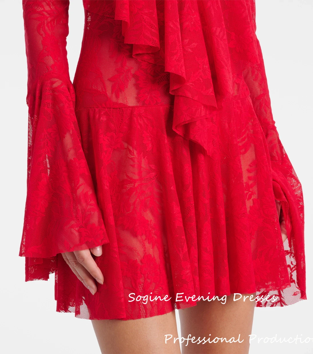 Cocktail de renda mini vestidos de festa para mulheres vermelho com decote em v vestido de baile 2025 elegante vestidos de praia formal فستانmavera